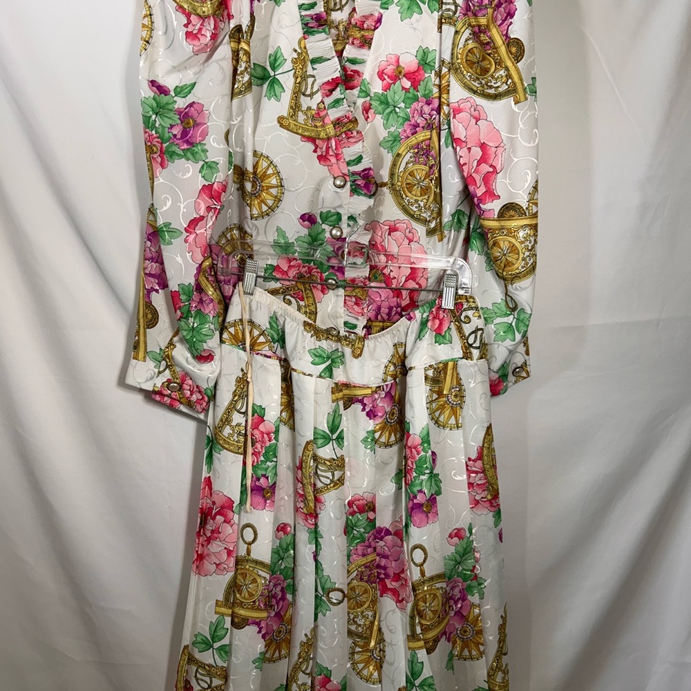 Pink and Green 3/4 Sleeve Blazer  and Skirt for Cocktail Events by Joan Davis